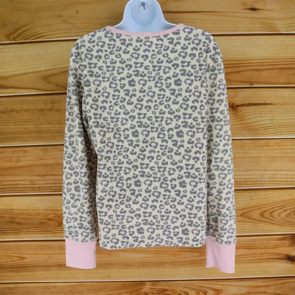 Thalia Sodi Henley Pajama Top Womens Size XL‎ Multicolor Cheetah Print Soft NWT